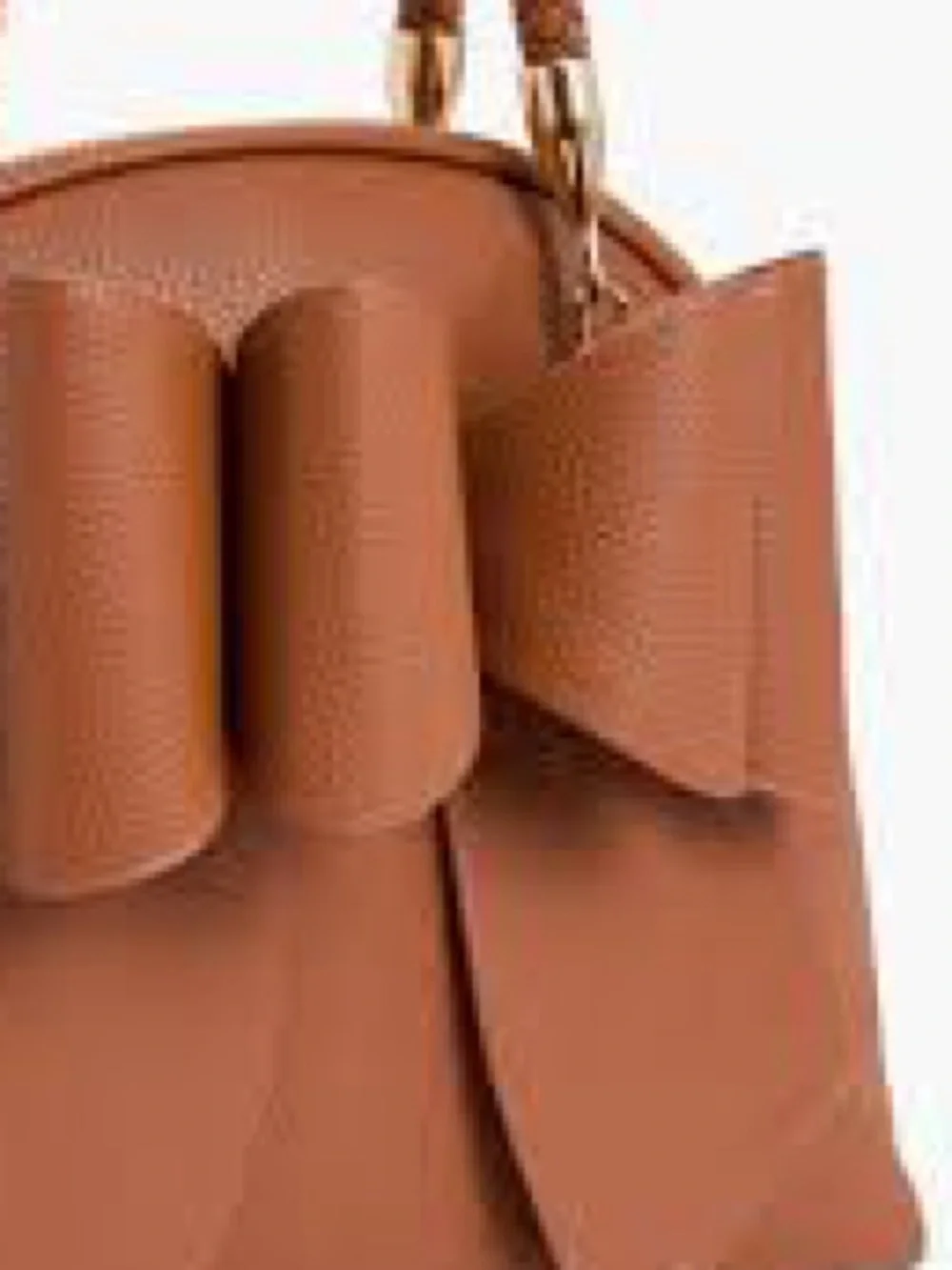 Structured Brown Top-Handle Satchel with Bow Accent NWOT